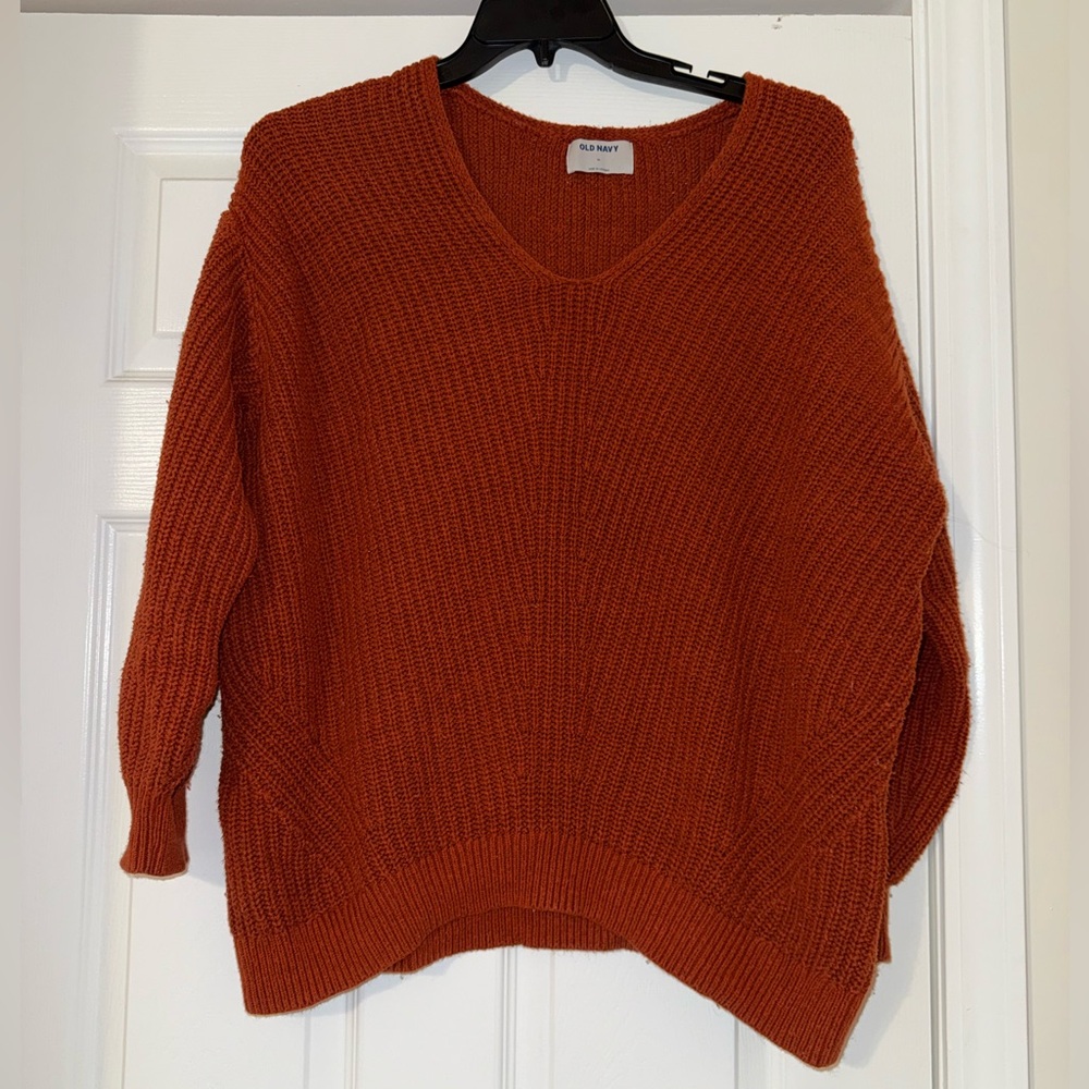 Old Navy V-Neck Sweater - Warm Orange
